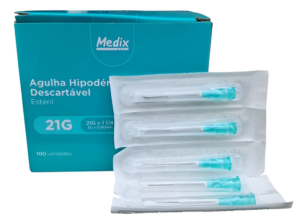 Agulha Hipodérmica 30 x 0,80mm - 21G x 1 1/4 - caixa com 100 Unidades - MEDIX - Image 2
